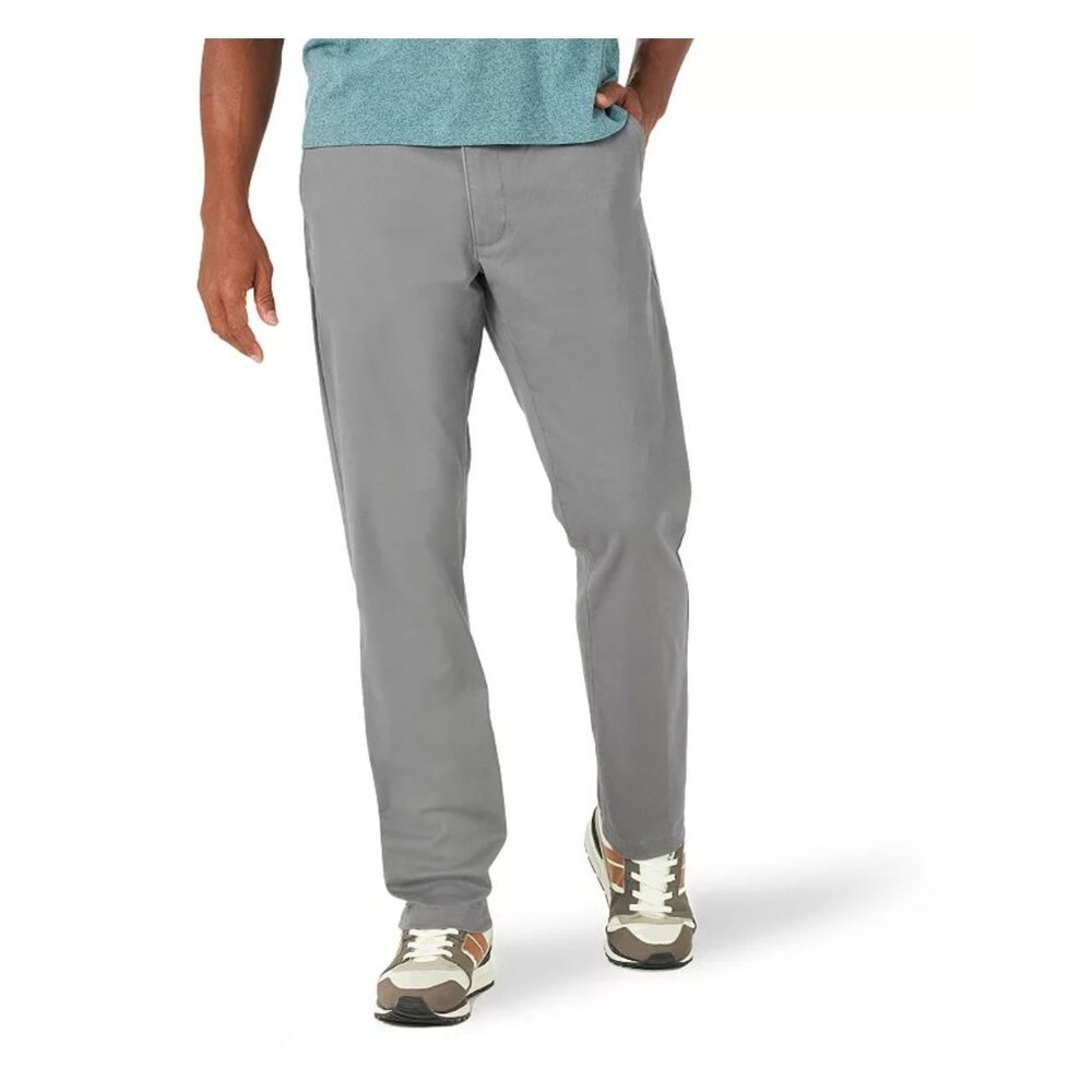 Lee Mens Extreme Motion MVP Relaxed Straight Pants 38x29 Gravel Gray